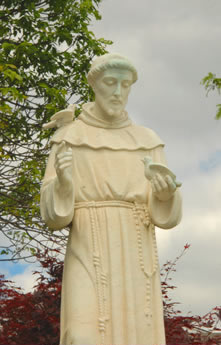 Statue of St. Francis in Prayer Garden